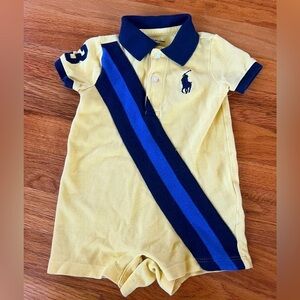 Ralph Lauren baby boys shortalls big pony block